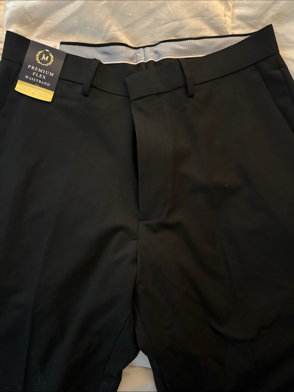 Men's Black Haggar Premium Flex Waistband Dress Pants NWT 32x 30